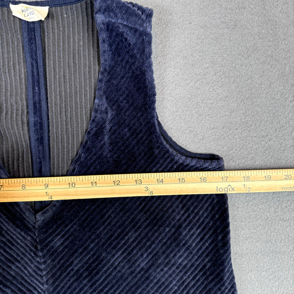 Marine Layer Womens Small Millie Shift Dress New Eclipse Blue Stretch Corduroy - Picture 3 of 6